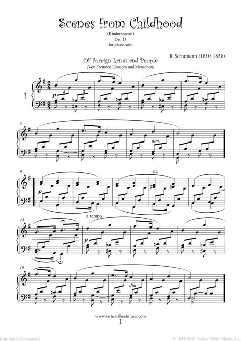 Scenes From Childhood Op. 15 For Piano
